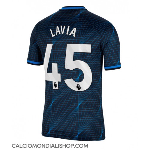 Maglie da calcio Chelsea Romeo Lavia #45 Seconda Maglia 2023-24 Manica Corta